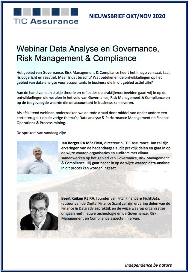 Webinar Data Analyse en Governance, Risk Management & Compliance